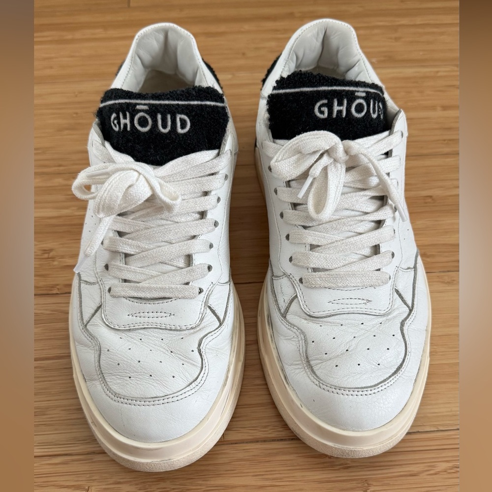 Real leather White Men's Sneakers, size us 7, eu 40, genuine leather